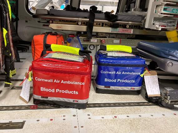 Blood on board the air ambulance