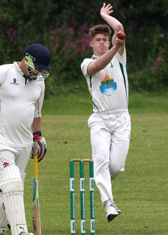 Callington thirds bowler Toby Morgan.