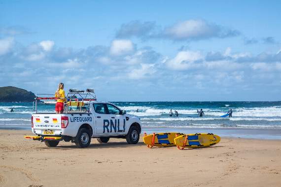 The RNLI urges everyone to head for a lifeguarded beach. Picture by RNLI / Nathan Williams