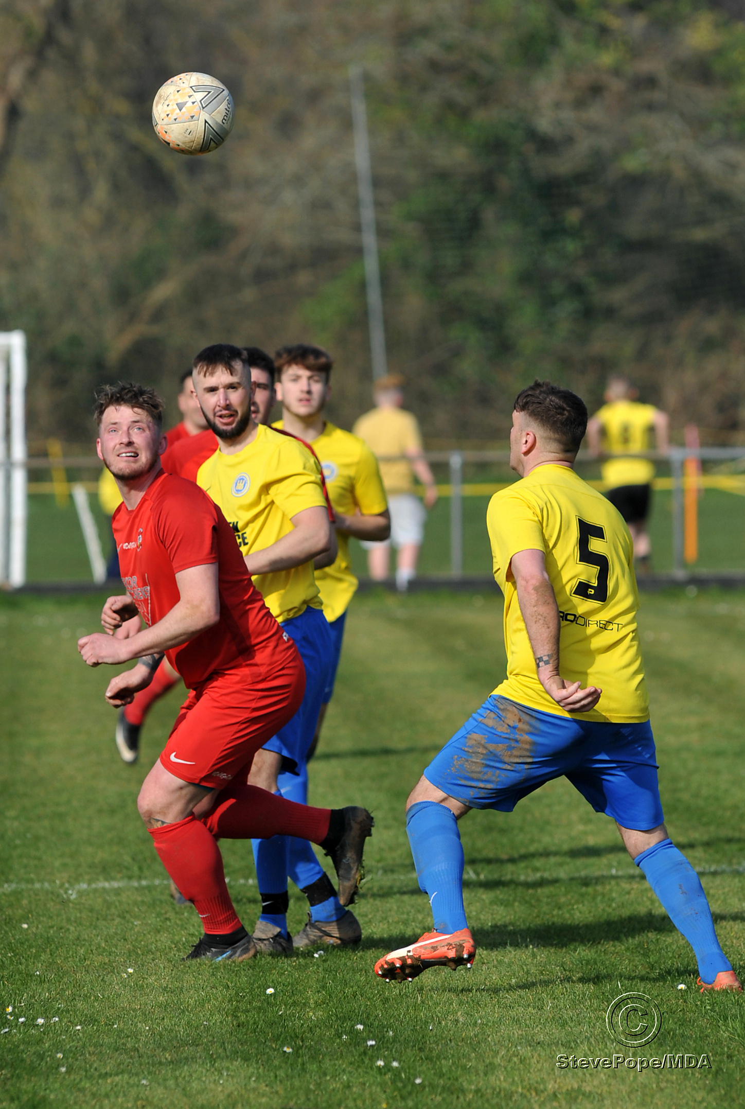 Action from Kingsteignton Athletic’s 3-0 win over Watts Blake Bearne in Saturday’s Herald Cup quarter-final.