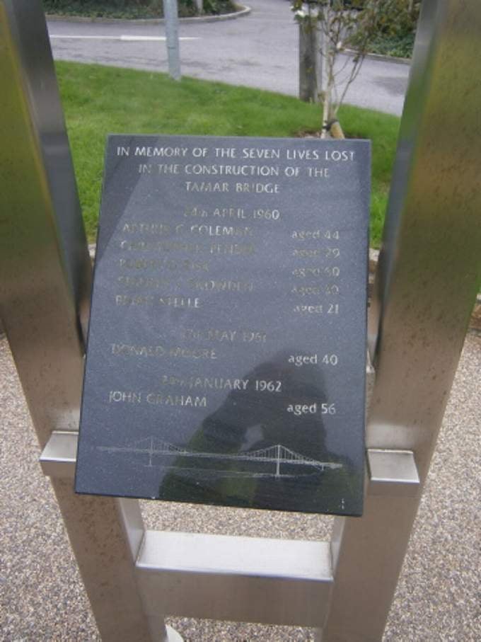 THE memorial to those who died building the bridge