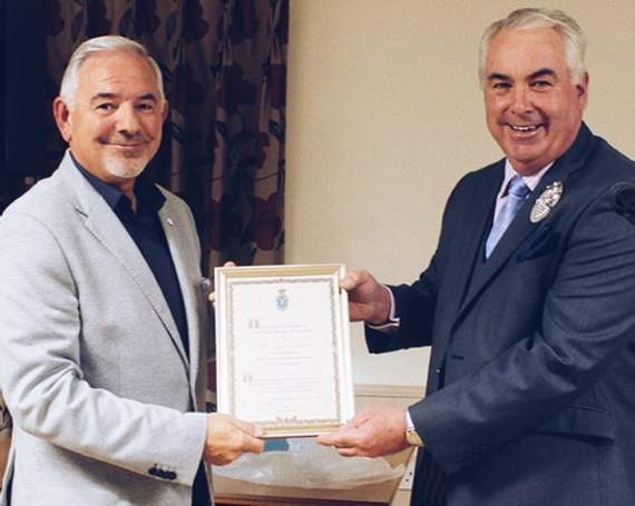 Pastor David Flanders was presented with the High Sheriff’s award for great and valuable services to the community on behalf of the people of Cornwall