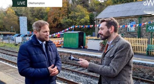 Transport Secretary today dispatches the first passenger train on the revamped Okehampton line