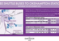 Free shuttle bus to run in Okehampton for the opening day of the Dartmoor Line
