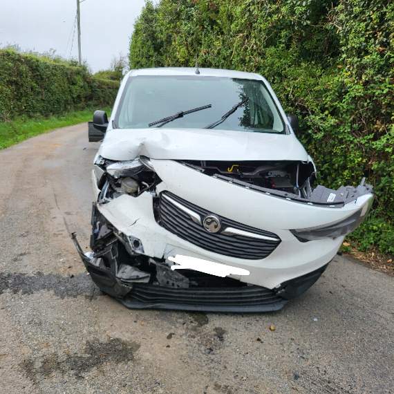Police want people to note the damage to this van and say the driver, who was not wearing a seatbelt at the time of the crash, was very lucky