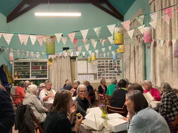 The room had been beautifully decorated for the occasion