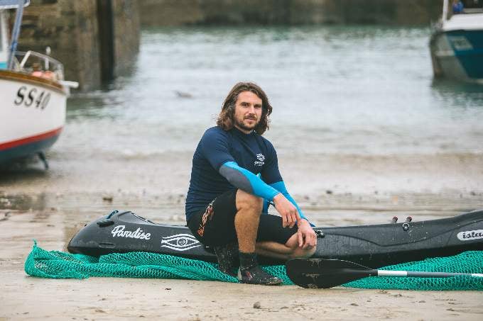 As well as plastic waste recovered from the ocean, Rob's company recycles life-expired wetsuits, life jackets and fishing nets.