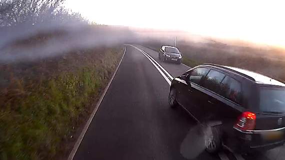 A dangerous manoeuvre captured by a member of the public on a dashcam