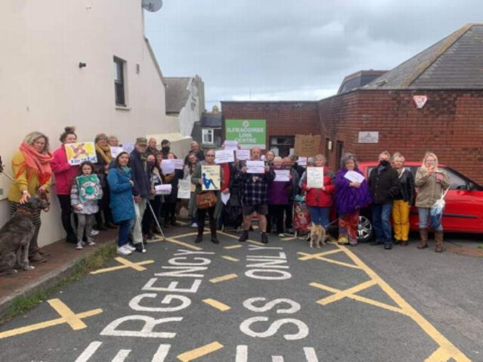 Ilfracombe Link Centre protest on Friday, October 22. Picture: Terry Elliot