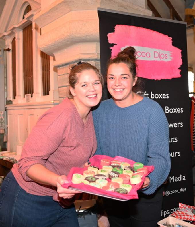 A warm welcome awaited with some festive treats from Kerry and Abbi of Cocoa Dips