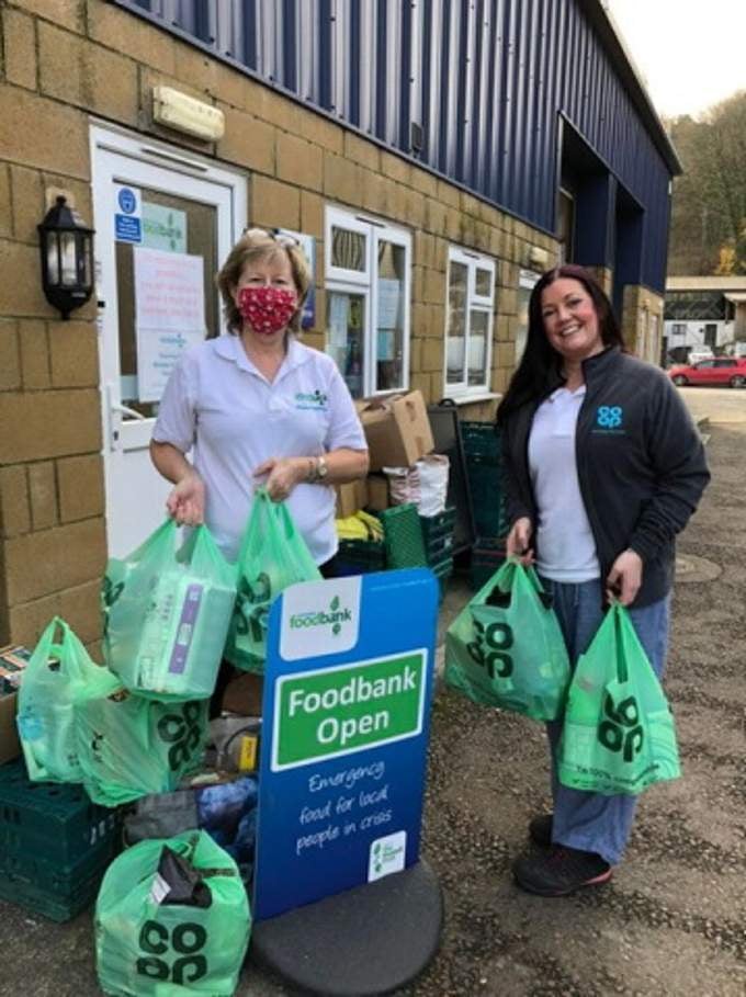 Gemma Masseypresented Yvonne with items from the Co-op stores on Western Road and Broad Street