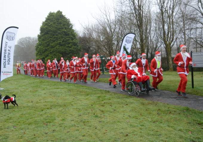 Holsworthy AFC held a Santa Run around the park and the streets of Holsworthy. Picture: Rodney Parrish