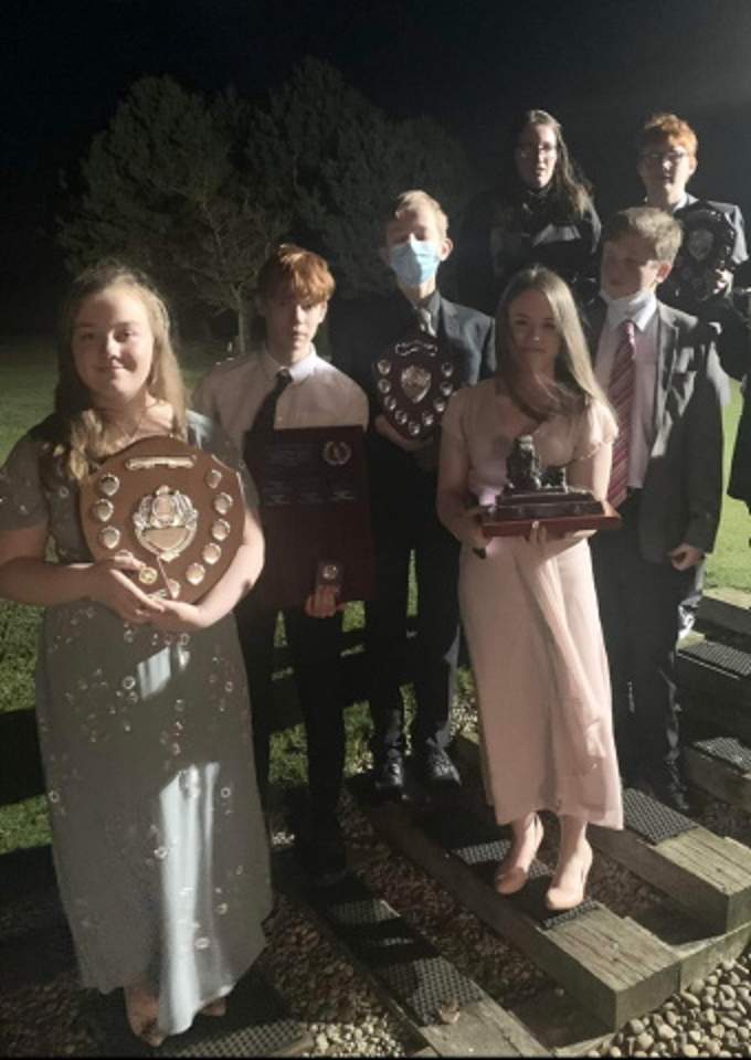 The cadets are pictured with their awards at their Christmas dinner and presentations evening