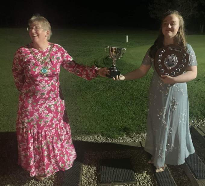 The Mayor Helen Parker presenting Serjeant Alisha Squirrell with her awards