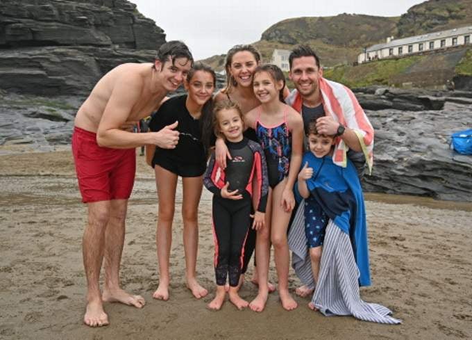 Kevin, Neil, Charlie, Alice, Annie, Florence and Lilly from Delabole