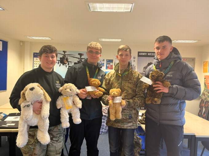 Duchy College students with the teddies being sent to the Ukraine