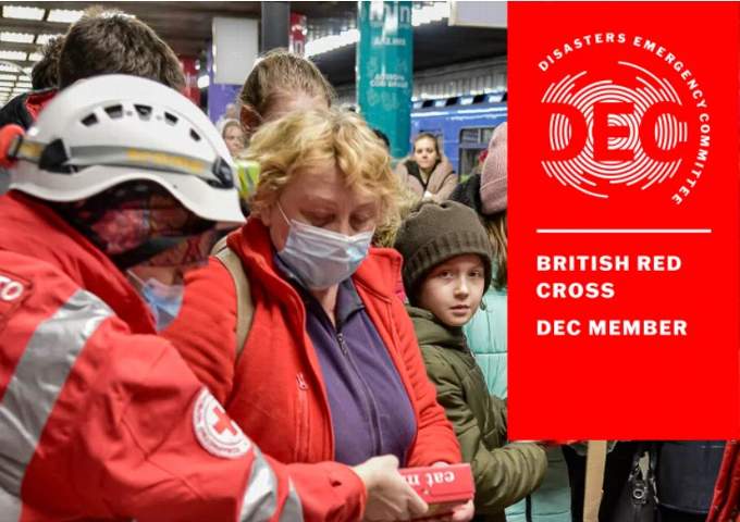 The British Red Cross is part of the Disasters Emergency Committee joint fundraising effort for refugees from Putin's invasion of Ukraine.
