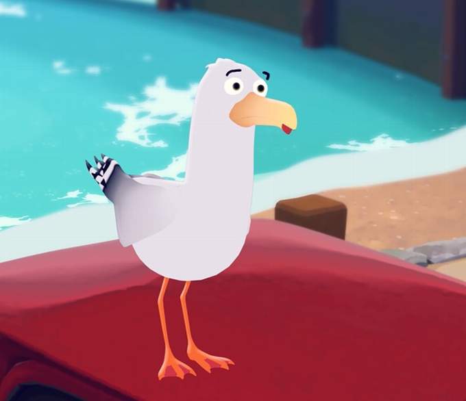 Goolan the young gull is the main characters in the Porth Cornish language animation for young TV viewers produced by Golden Tree Productions.