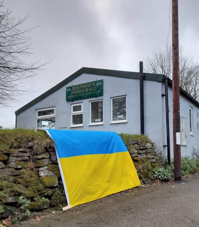 Quethiock village hall will be the venue for a fundraising event in aid of the refugees from Putin's invasion of Ukraine tomorrow morning (Saturday). Picture: Simon Harris