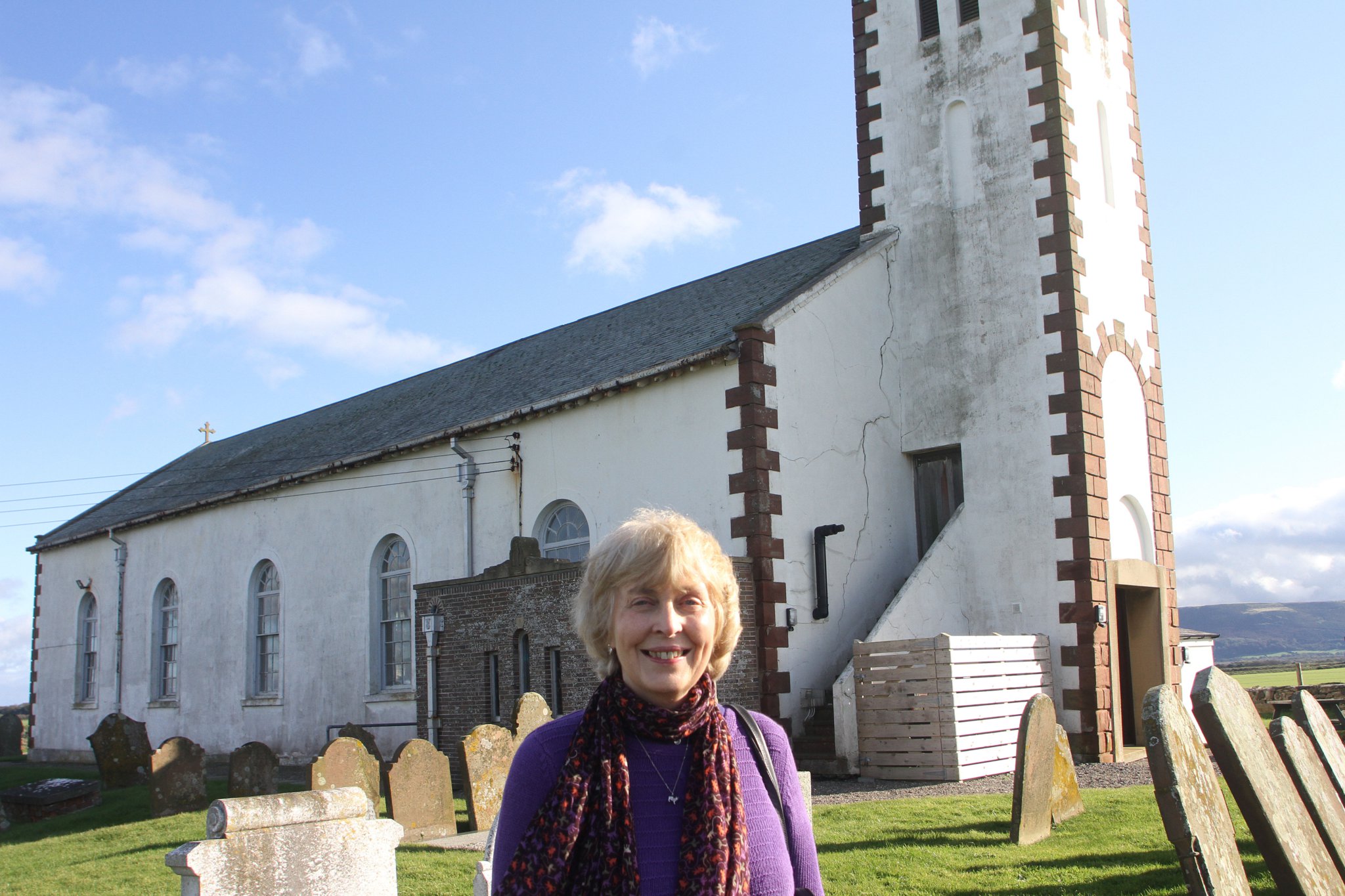 Exhibition at Jurby Church to celebrate the 200th anniversary of the present Jurby Church organised by Sandra Kerrison.
Sandra Kerrison who organised the exhibition.