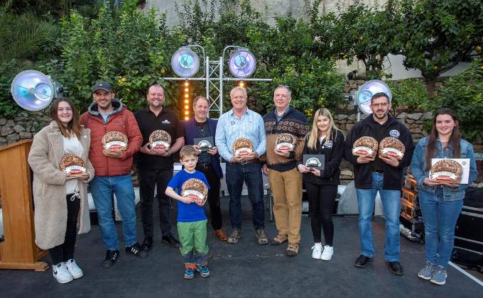 All of the World Pasty Championships 2022 winners together on the stage in the Mediterranean Biome.