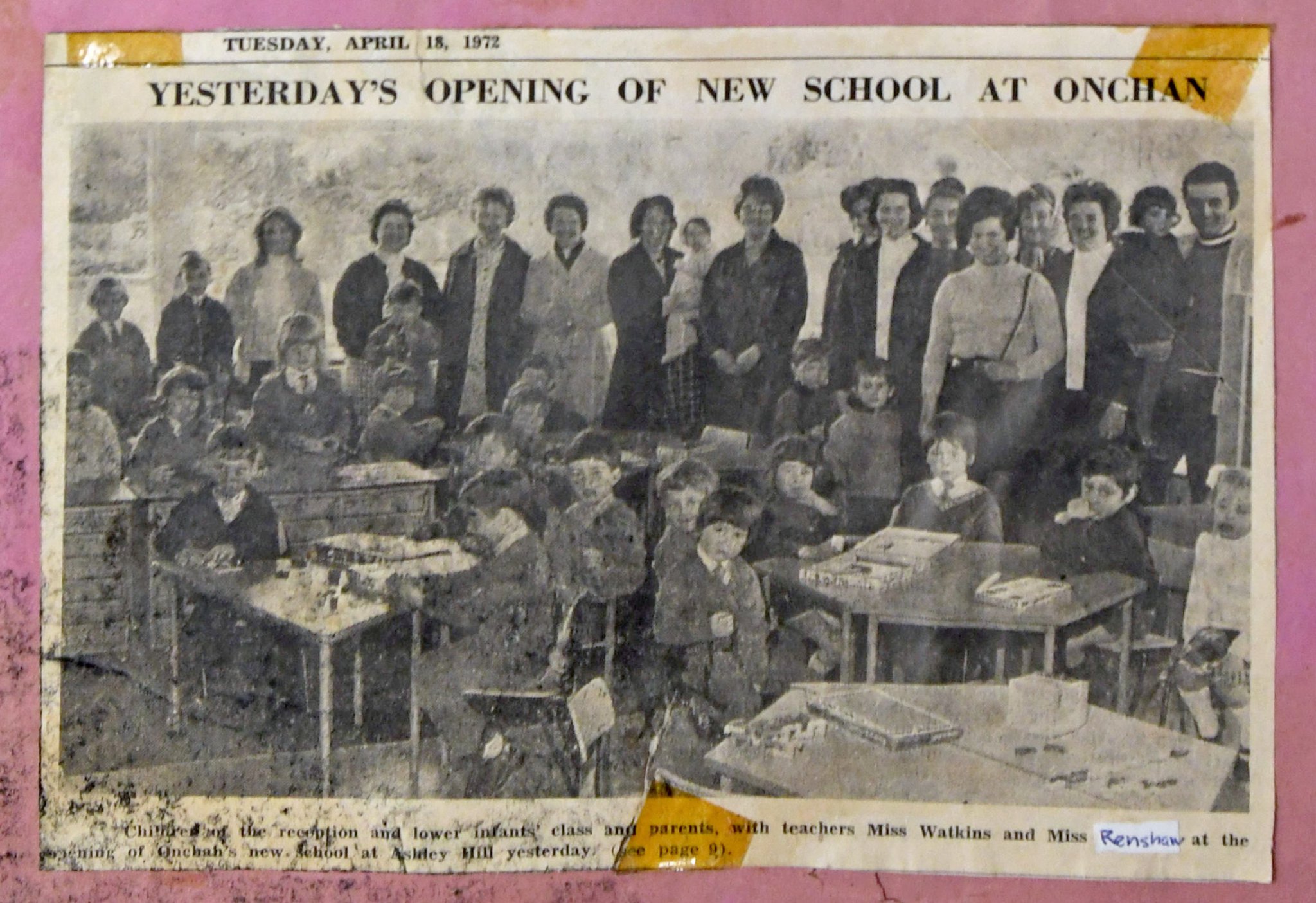 Ashley Hill primary school in Onchan is celebrating its 50th anniversary - pictured is clippings from a scrapbook covering the school’s first year