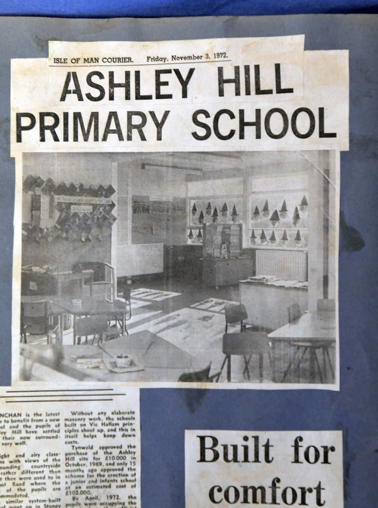 Ashley Hill primary school in Onchan is celebrating its 50th anniversary - pictured is clippings from a scrapbook covering the school’s first year