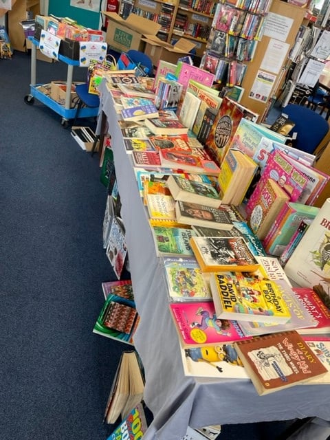 Teign Scghool books for sale in aid of he Red Cross Ukraine Emergency Appeal.
Picture: Teign School (April 2022)