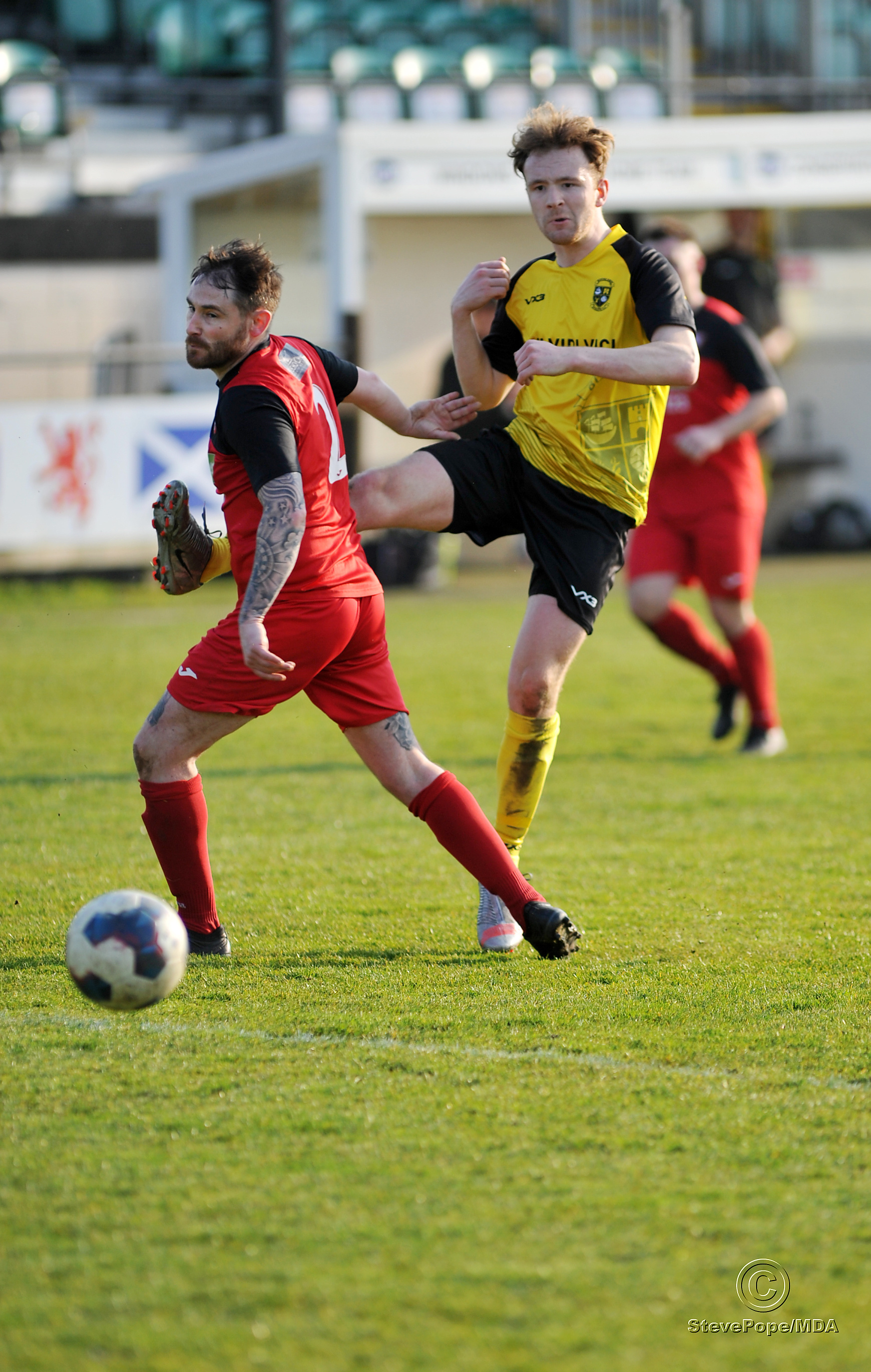 Action from Buckland Athletic Reserves’ 2-1 win at home to Plymstock United in the Devon Football League South & West division on Saturday.