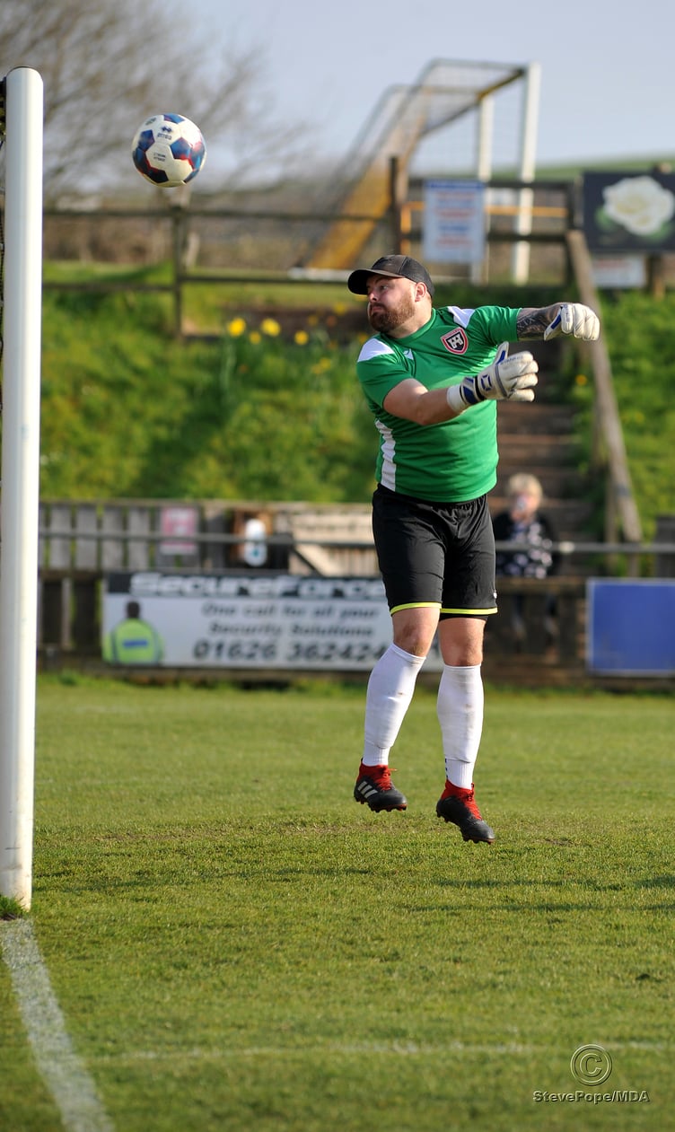 Action from Buckland Athletic Reserves’ 2-1 win at home to Plymstock United in the Devon Football League South & West division on Saturday.