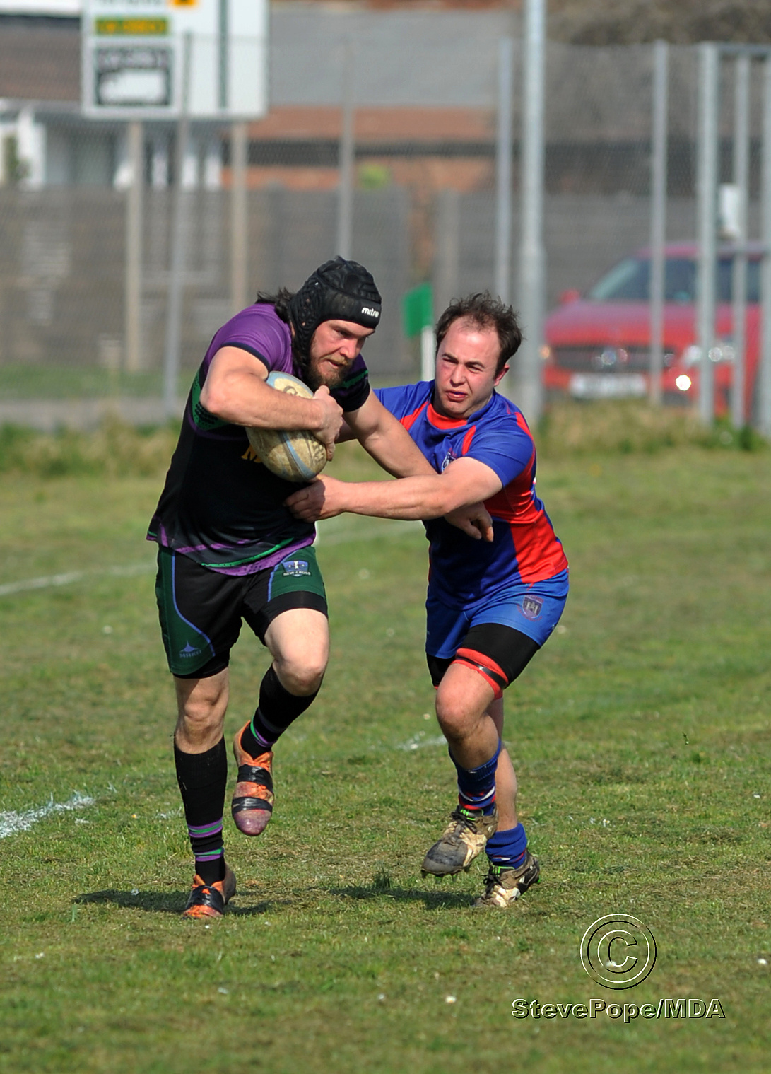 Action from the match between New Cross and Totnes on Saturday – which ended in a shock 21-19 win for the South Hams side.