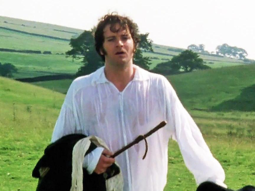 <p>Colin Firth appears in the 1995 BBC adaptation of Pride and Prejudice.</p>