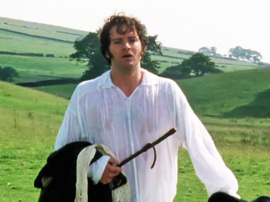 <p>Colin Firth appears in the 1995 BBC adaptation of Pride and Prejudice.</p>