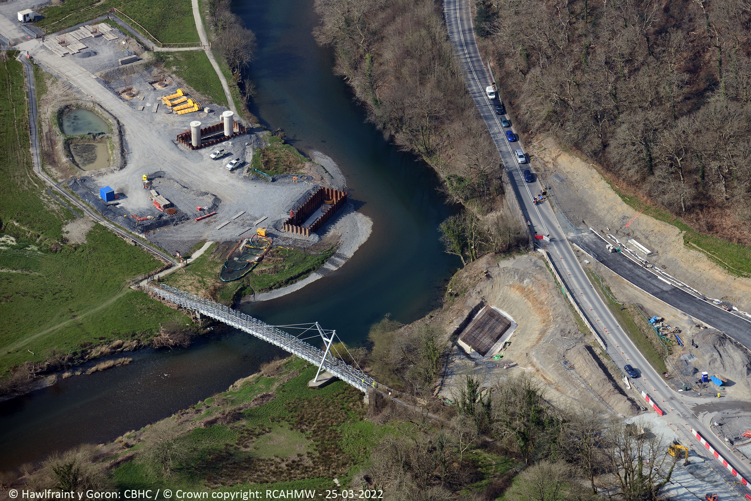 Aerial footage of the £46 million development on the river Dyfi