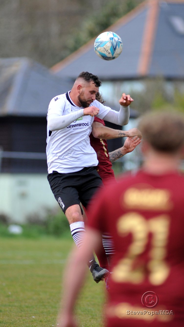 Action from the top of the table Devon Football League South & West clash between Teignmouth and Mount Gould last Saturday. (Steve Pope/MDA)