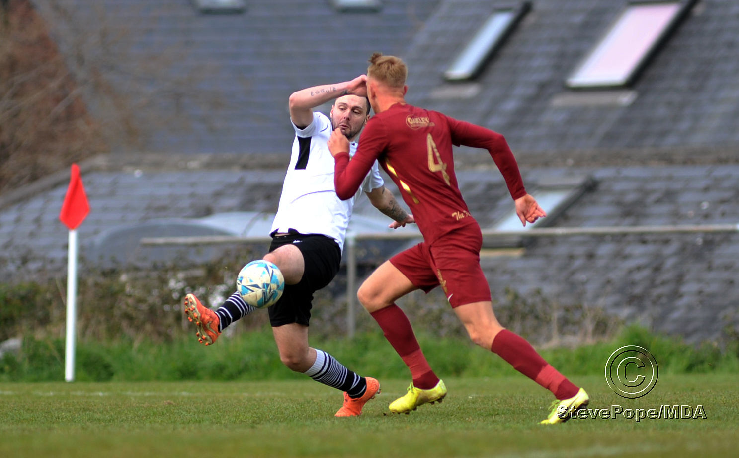 Action from the top of the table Devon Football League South & West clash between Teignmouth and Mount Gould last Saturday. (Steve Pope/MDA)