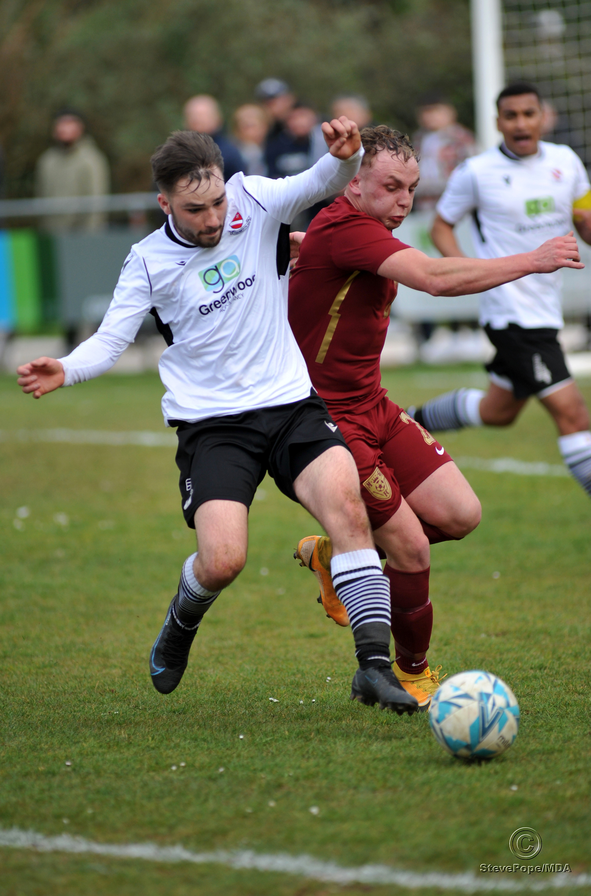 Action from the top of the table Devon Football League South & West clash between Teignmouth and Mount Gould last Saturday. (Steve Pope/MDA)