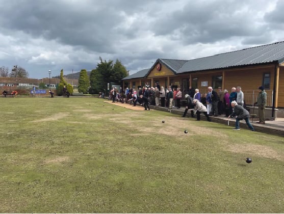 Members enjoying bowling outside the new Pavilion