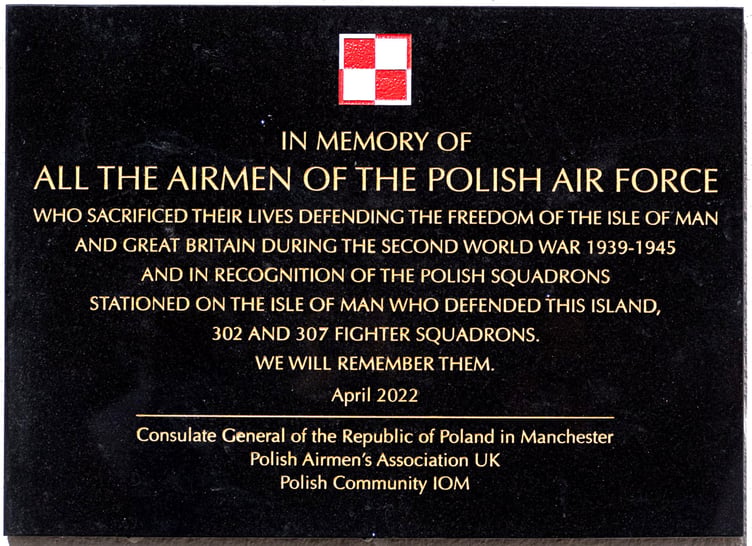 The unveiling of a commemorative plaque in the Centenary Gardens, Douglas, to the airmen of the Polish Air Force in the Second World War -