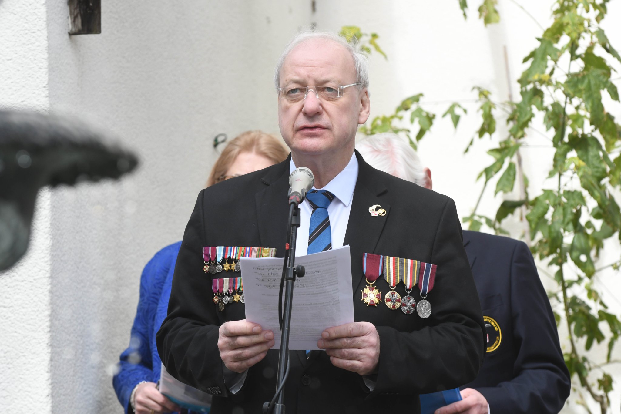 The unveiling of a commemorative plaque in the Centenary Gardens, Douglas, to the airmen of the Polish Air Force in the Second World War - pictured is Artur Bildziuk, chairman of the Polish Airmen’s Association UK