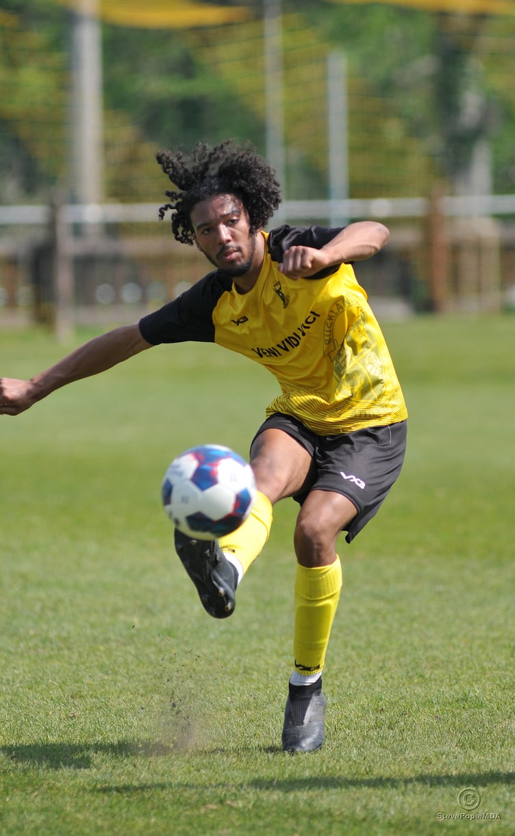 Action from Buckland Athletic Reserves’ 2-0 defeat at home to Mount Gould on Saturday.