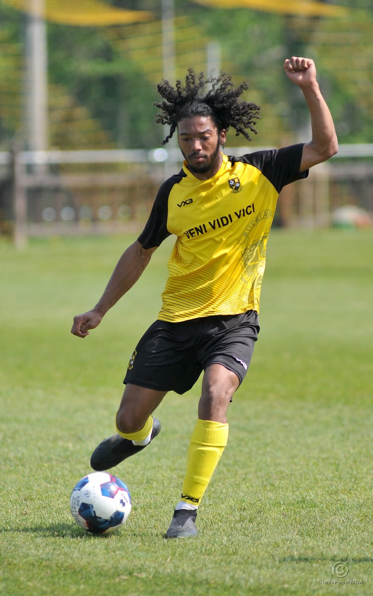 Action from Buckland Athletic Reserves’ 2-0 defeat at home to Mount Gould on Saturday.