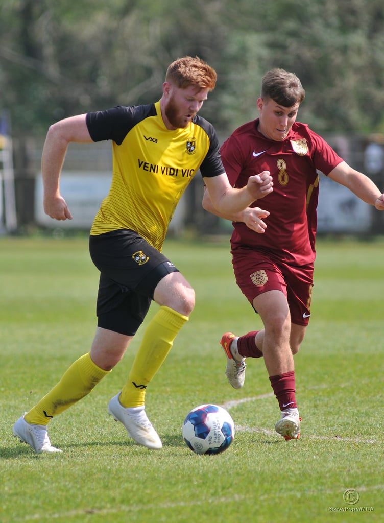 Action from Buckland Athletic Reserves’ 2-0 defeat at home to Mount Gould on Saturday.