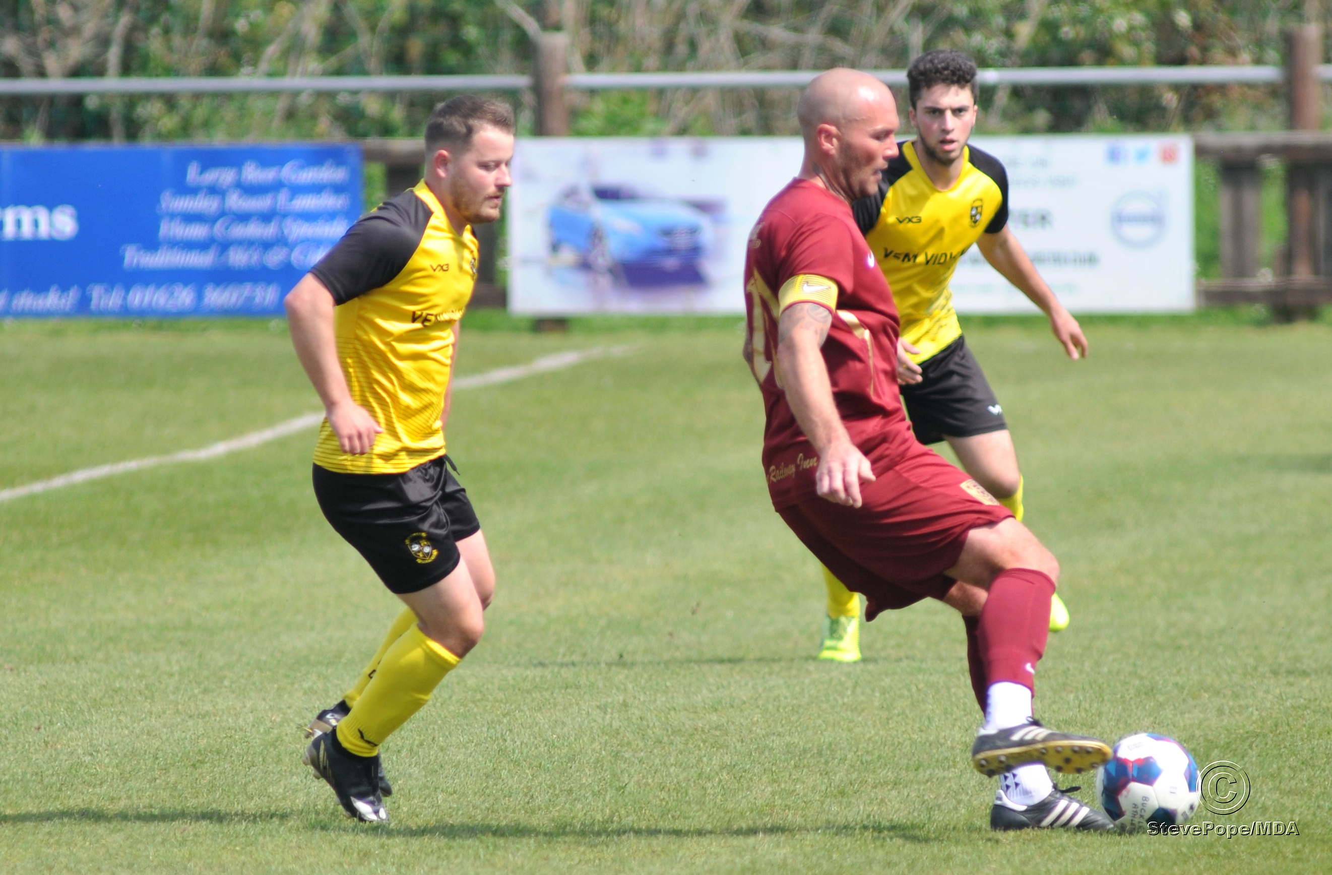 Action from Buckland Athletic Reserves’ 2-0 defeat at home to Mount Gould on Saturday.