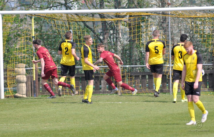 Action from Buckland Athletic Reserves’ 2-0 defeat at home to Mount Gould on Saturday.