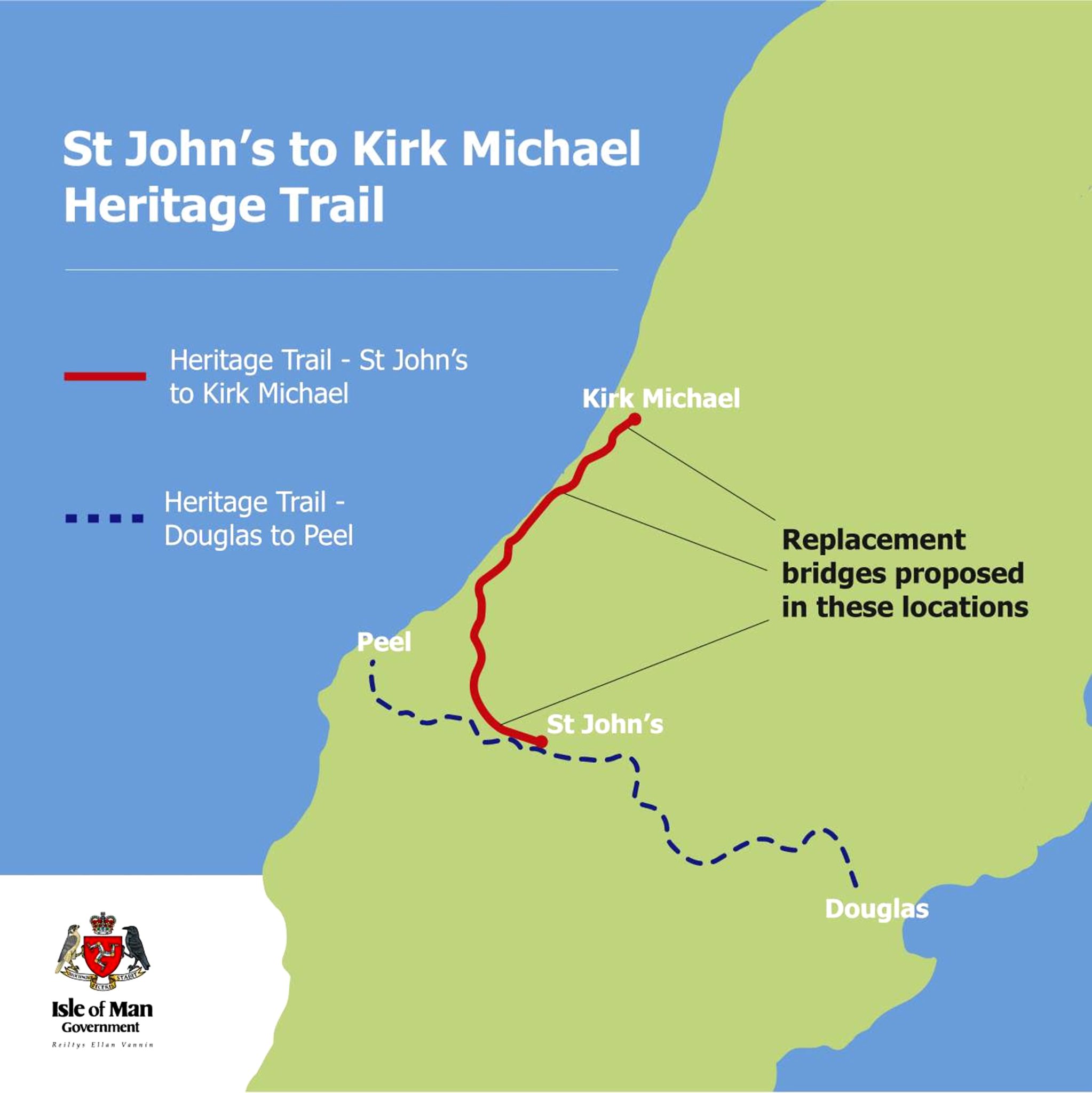 The proposed trail once the bridges are in place