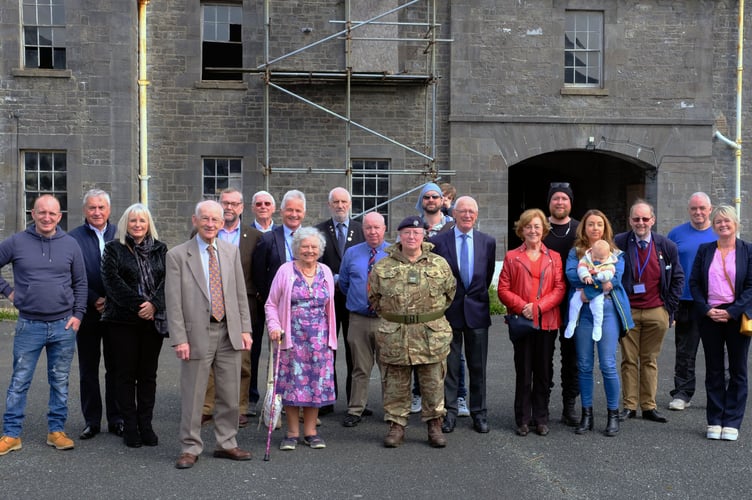Families of soldiers who died in the tragic 1942 bomb disposal course explosion visiting the Defensible Barracks, Pembroke Dock