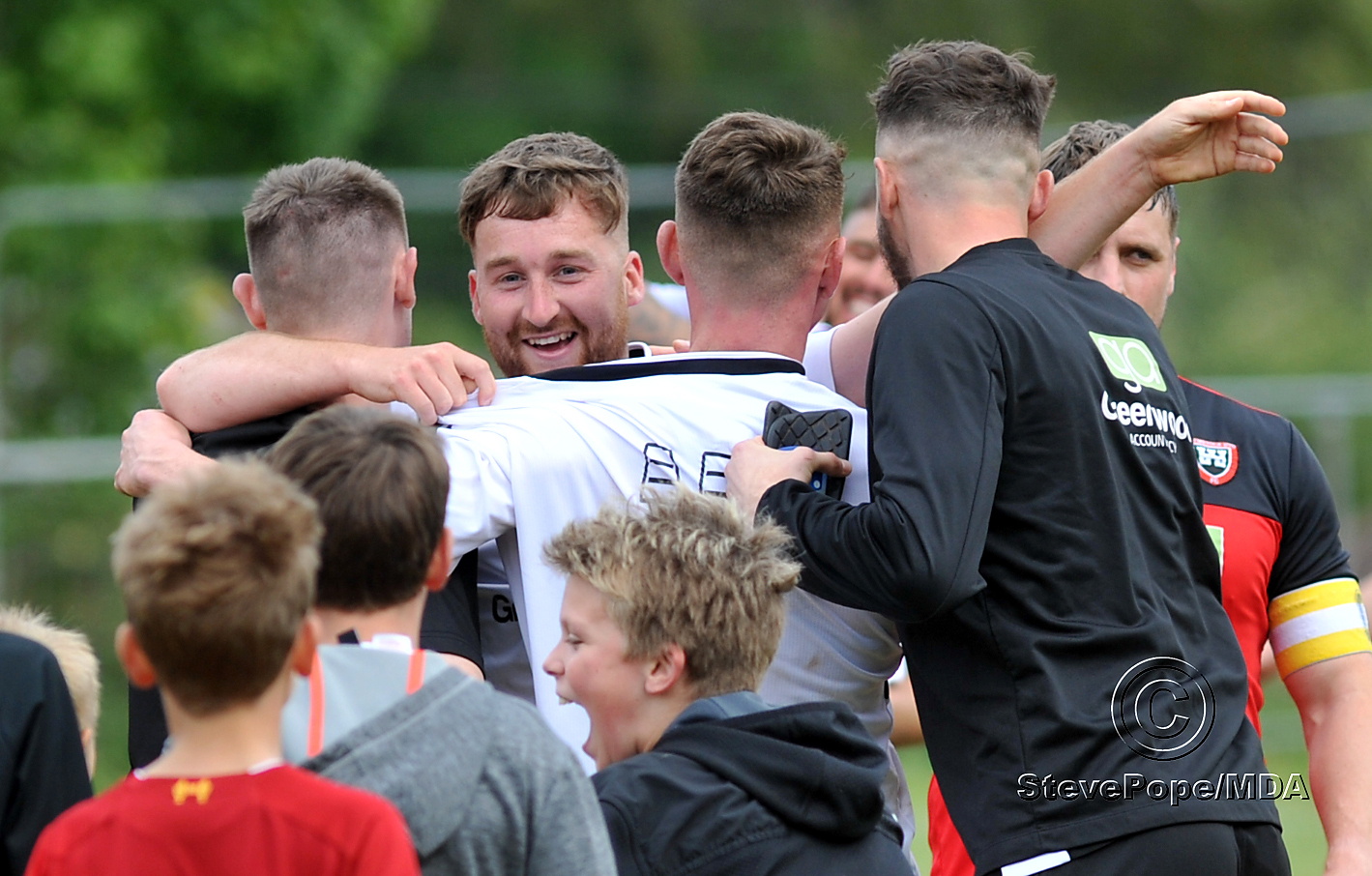 Action from Teignmouth’s clash with Plymstock United on Saturday – which saw the Teigns clinch the Devon Football League South & West title.