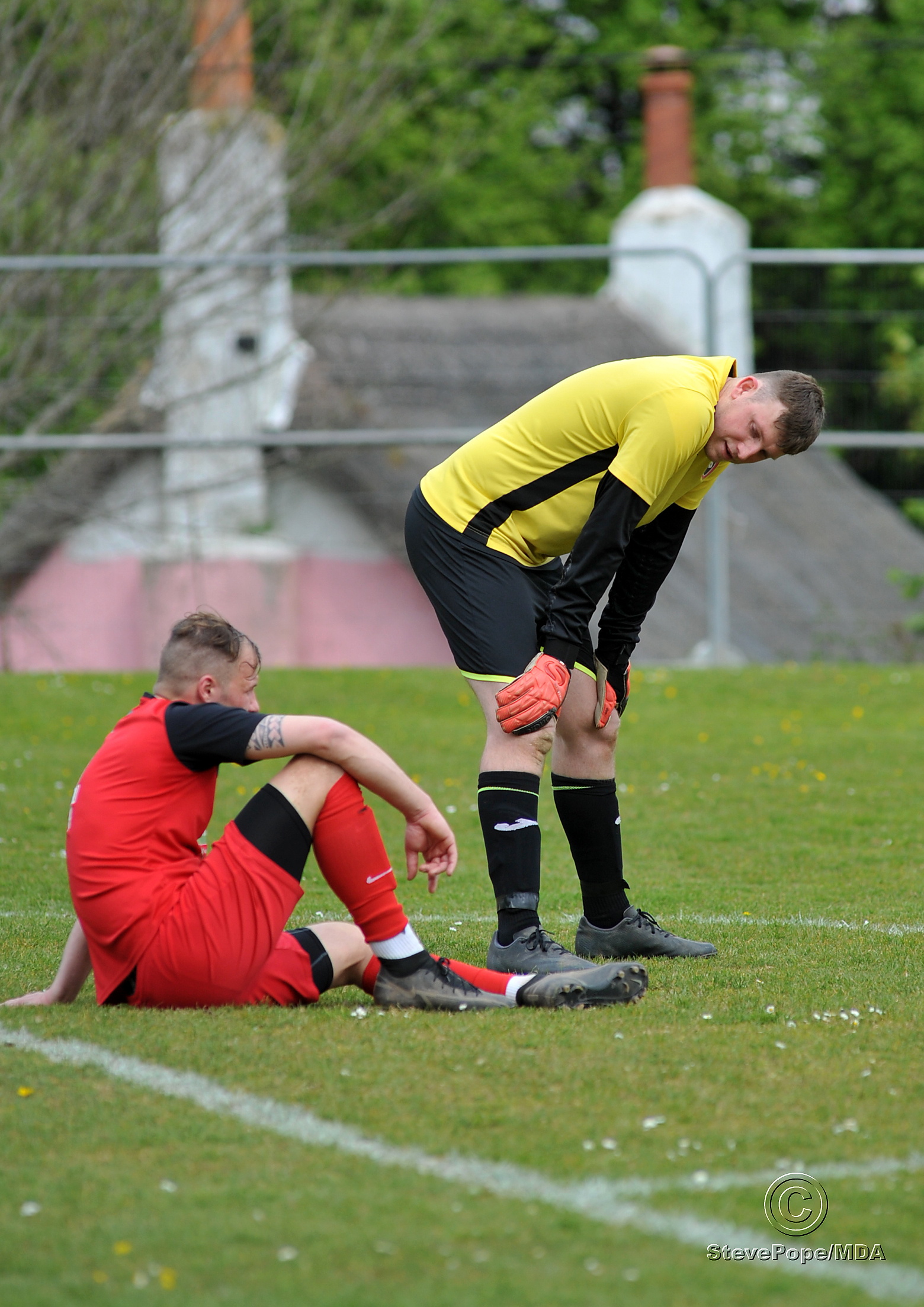 Action from Teignmouth’s clash with Plymstock United on Saturday – which saw the Teigns clinch the Devon Football League South & West title.
