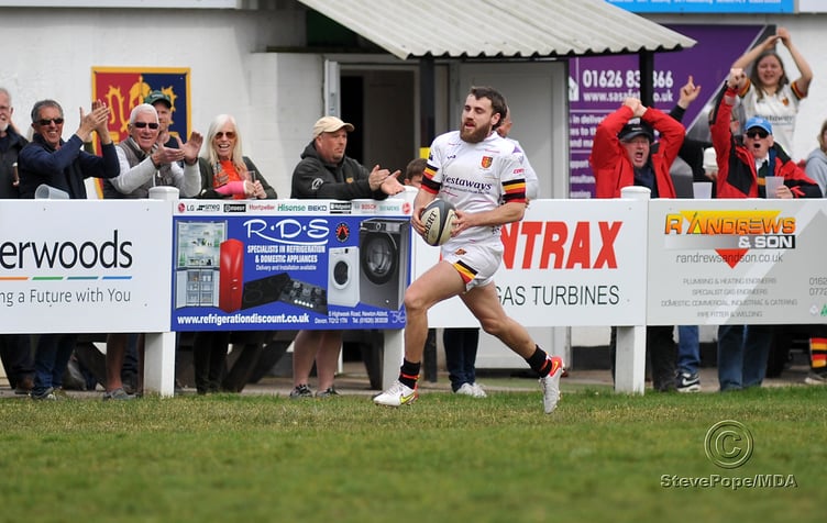 Action from Newton Abbot’s Devon Intermediate Cup final victory over Kingsbridge on Saturday.